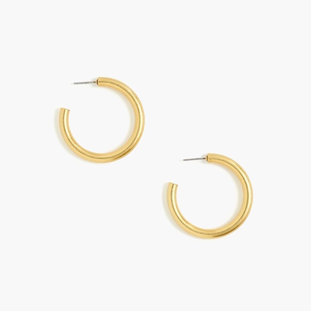 JCREW thick hoop earrings gold plated Q1 - Picture 2 of 5